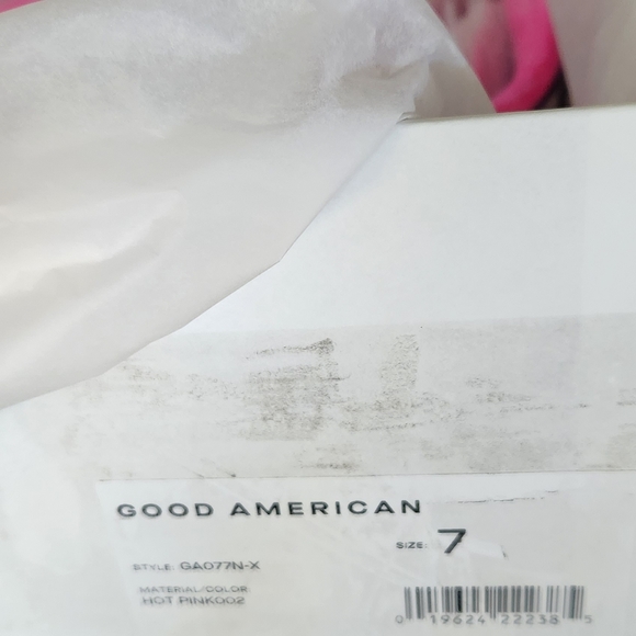 Good American 🩷 Cinder-f*king-rella -Thong Wedges - Hot Pink - Size 7 - Picture 5 of 6